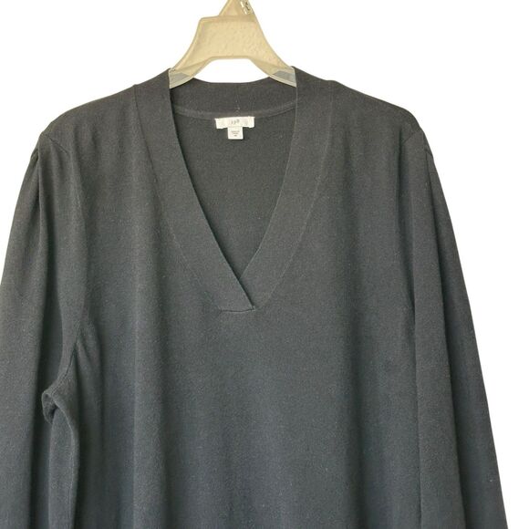 J Jill Mixed 2X Media Layered Sweater Black Cream - Picture 6 of 11